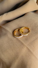 Gold-toned, cubic zircon Hoop earrings