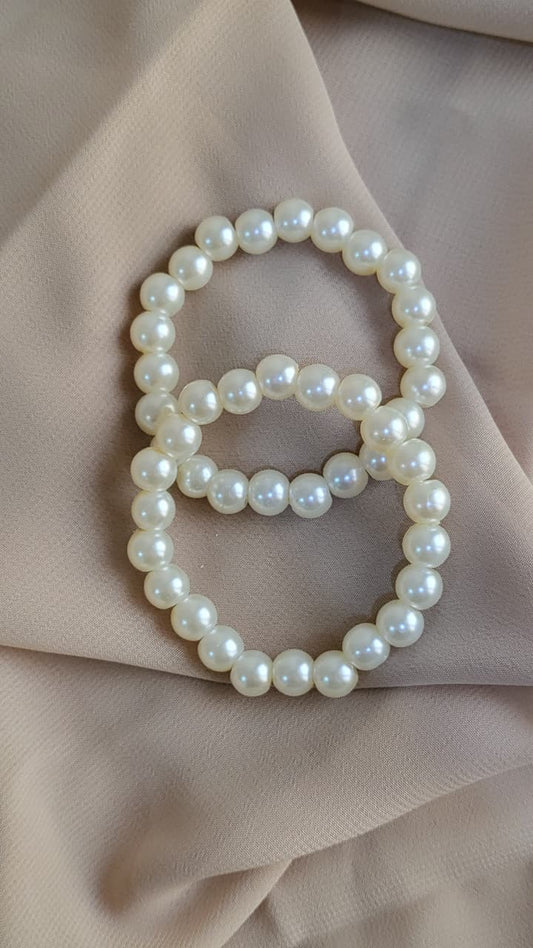 Classic Pearl Bead Bracelet Set