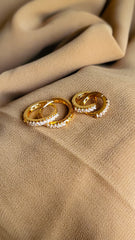 Gold-toned, cubic zircon Hoop earrings